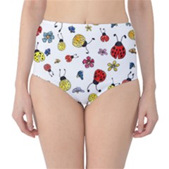 Seamless Pattern Nature Flowers Classic High-waist Bikini Bottoms by Salmanaz77