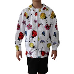 Seamless Pattern Nature Flowers Kids  Hooded Windbreaker