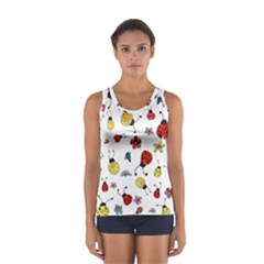 Seamless Pattern Nature Flowers Sport Tank Top  by Salmanaz77