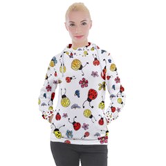 Seamless Pattern Nature Flowers Women s Hooded Pullover