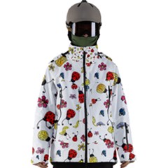 Seamless Pattern Nature Flowers Men s Zip Ski And Snowboard Waterproof Breathable Jacket