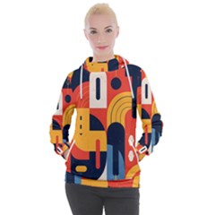 Abstract Pattern Design Women s Hooded Pullover