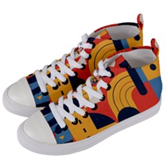 Abstract Pattern Design Women s Mid-top Canvas Sneakers by Salmanaz77