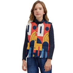 Abstract Pattern Design Kid s Button Up Puffer Vest	