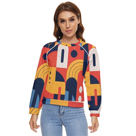 Abstract Pattern Design Women s Long Sleeve Raglan T-shirt by Salmanaz77