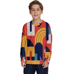 Abstract Pattern Design Kids  Crewneck Sweatshirt