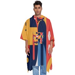 Abstract Pattern Design Men s Hooded Rain Ponchos by Salmanaz77