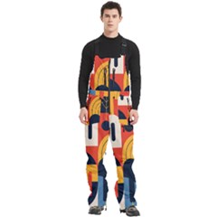 Abstract Pattern Design Men s Front Zip Ski And Snowboard Bib Pants