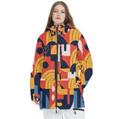 Abstract Pattern Design Women s Multi Pockets Zip Ski And Snowboard Waterproof Breathable Jacket