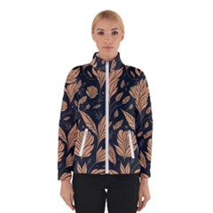 Background Pattern Leaves Texture Women s Bomber Jacket