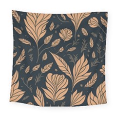 Background Pattern Leaves Texture Square Tapestry (large)