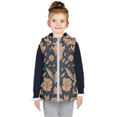 Background Pattern Leaves Texture Kids  Hooded Puffer Vest