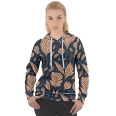 Background Pattern Leaves Texture Women s Overhead Hoodie