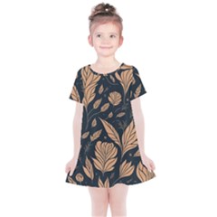 Background Pattern Leaves Texture Kids  Simple Cotton Dress