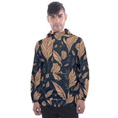 Background Pattern Leaves Texture Men s Front Pocket Pullover Windbreaker by Salmanaz77