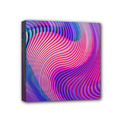 Swirl Twirl Design Pattern Purple Mini Canvas 4  X 4  (stretched) by Salmanaz77