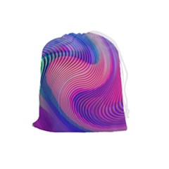 Swirl Twirl Design Pattern Purple Drawstring Pouch (large) by Salmanaz77