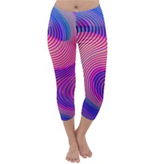 Swirl Twirl Design Pattern Purple Capri Winter Leggings 