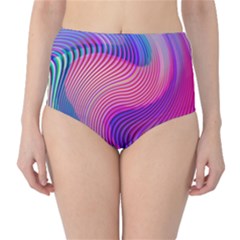 Swirl Twirl Design Pattern Purple Classic High-waist Bikini Bottoms by Salmanaz77