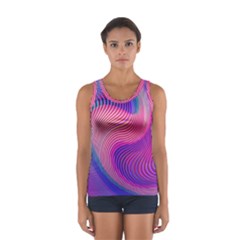 Swirl Twirl Design Pattern Purple Sport Tank Top  by Salmanaz77