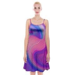 Swirl Twirl Design Pattern Purple Spaghetti Strap Velvet Dress