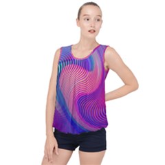 Swirl Twirl Design Pattern Purple Bubble Hem Chiffon Tank Top by Salmanaz77