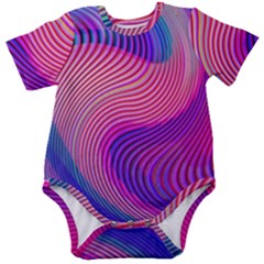 Swirl Twirl Design Pattern Purple Baby Short Sleeve Bodysuit by Salmanaz77