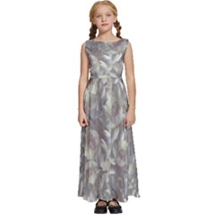 Fantasy Floral Random Pattern Kids  Satin Sleeveless Maxi Dress by dflcprintsclothing