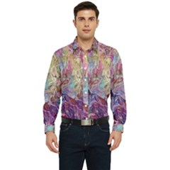 Melting Patterns Men s Long Sleeve Shirt by kaleidomarblingart