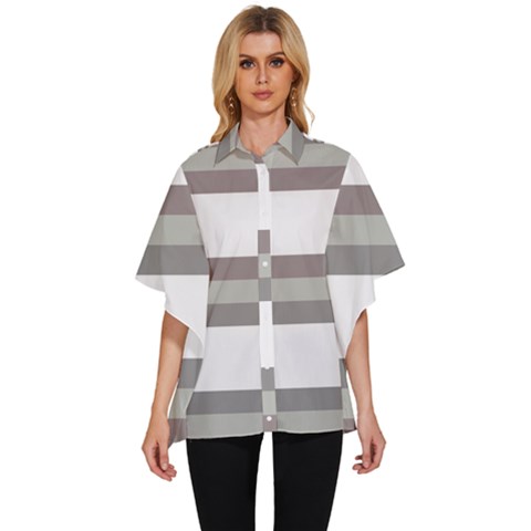 Minimal Mixed Abstract Lines Print Copia Women s Batwing Button Up Shirt by dflcprintsclothing