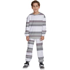 Minimal Mixed Abstract Lines Print Copia Kids  Sweatshirt Set