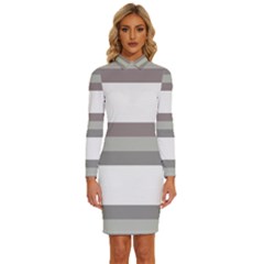 Minimal Mixed Abstract Lines Print Copia Long Sleeve Shirt Collar Bodycon Dress by dflcprintsclothing