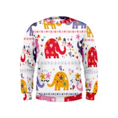 African Elephant Cute Cartoon Seamless Shading Cartoon Character Kids  Sweatshirt