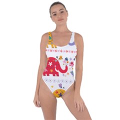 African Elephant Cute Cartoon Seamless Shading Cartoon Character Bring Sexy Back Swimsuit by Bedest