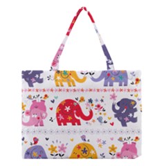 African Elephant Cute Cartoon Seamless Shading Cartoon Character Medium Tote Bag by Bedest