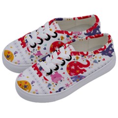 African Elephant Cute Cartoon Seamless Shading Cartoon Character Kids  Classic Low Top Sneakers by Bedest