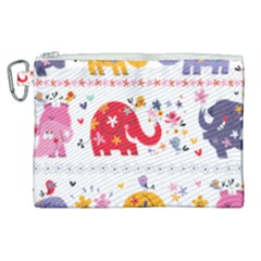 African Elephant Cute Cartoon Seamless Shading Cartoon Character Canvas Cosmetic Bag (xl) by Bedest