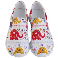 African Elephant Cute Cartoon Seamless Shading Cartoon Character Men s Lightweight Slip Ons