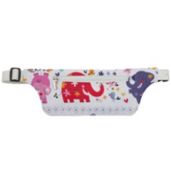 African Elephant Cute Cartoon Seamless Shading Cartoon Character Active Waist Bag by Bedest