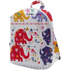 African Elephant Cute Cartoon Seamless Shading Cartoon Character Zip Up Backpack by Bedest