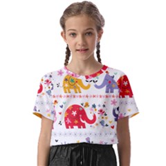 African Elephant Cute Cartoon Seamless Shading Cartoon Character Kids  Basic T-shirt by Bedest