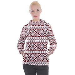 Ukrainian Folk Seamless Pattern Ornament Women s Hooded Pullover