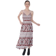 Ukrainian Folk Seamless Pattern Ornament Tie Back Maxi Dress by Bedest