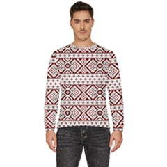 Ukrainian Folk Seamless Pattern Ornament Men s Fleece Sweatshirt