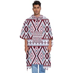 Ukrainian Folk Seamless Pattern Ornament Men s Hooded Rain Ponchos by Bedest