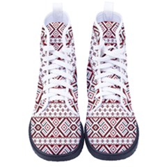 Ukrainian Folk Seamless Pattern Ornament Men s High-top Canvas Sneakers by Bedest