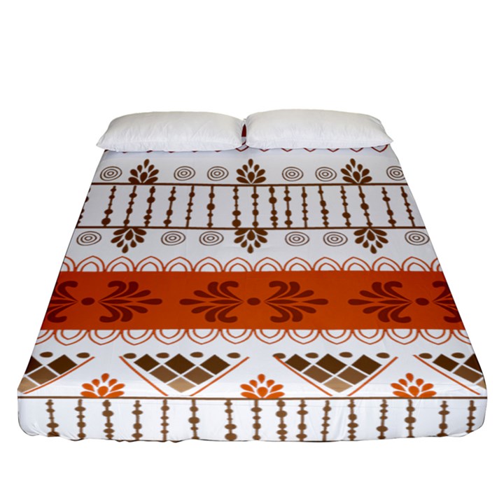 Ethnic Traditional Seamless Pattern Fitted Sheet (Queen Size)