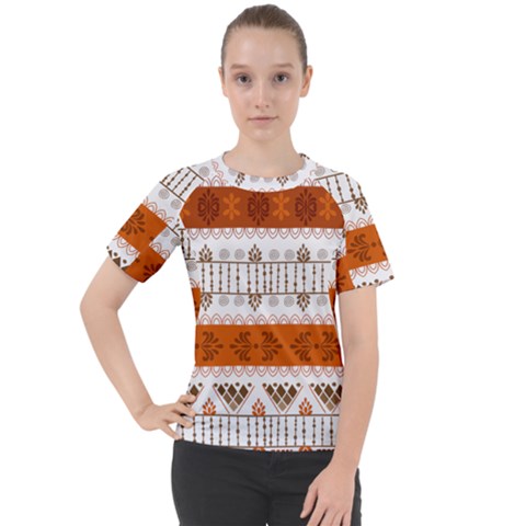 Ethnic Traditional Seamless Pattern Women s Sport Raglan T-shirt by Bedest