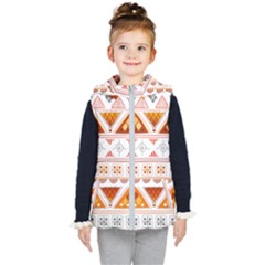 Bright Aztec Ethnic Seamless Pattern Kids  Hooded Puffer Vest