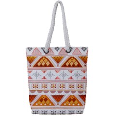 Bright Aztec Ethnic Seamless Pattern Full Print Rope Handle Tote (small) by Bedest